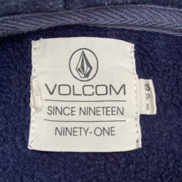 VOLCOM Tower Blue Pullover Fleece Hoodie Storm Blue XS - Picture 11 of 13